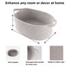 Picture of Small Woven Basket Cute Oval Cotton Rope Gifts Basket with Handle Empty Baby Wicker Storage Basket Nursery Box Bin Kids Organizer Cat Dog Toy Basket Easter Basket Grey