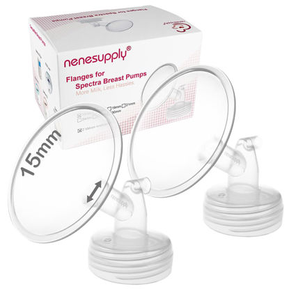 Picture of Nenesupply 2pc 15mm Flanges Compatible with Spectra S1 S2 Synergy Gold Breastpump Replacement to Spectra Pump Parts and Spectra Flange 15mm Replace Spectra S1 S2 Parts