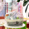 Picture of Small Woven Baskets for Organizing Rope Storage Basket with Handle Cute Cotton Basket for Nursery Gift Dog Toy Storage Bins for Toy Organizer Grey-white