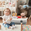 Picture of Small Woven Baskets for Organizing Rope Storage Basket with Handle Cute Cotton Basket for Nursery Gift Dog Toy Storage Bins for Toy Organizer Grey-white