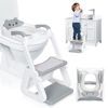 Picture of Orzbow 2-IN-1 Potty Training Toilet Seat with Step Stool for Toddler, Stability Training Potty Seat for Kids Boys Girls with Splash Guard and Anti-Slip Pad, Adjustable Ladder & Potty Seat Height, Grey