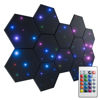 Picture of ZenSonic 12 Pack Self-adhesive Sound Proof Foam Panels for Walls 12" X 10" X 0.4" - Hexagon Acoustic Panels with Fiber Optic Starlight, Stylish Soundproof Wall Panels Absorb Noise and Wall Decor Black