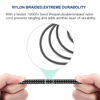Picture of KINXIYU XLR Female to 1/4 Inch TS Cable 3 FT, Nylong Braided XLR 3 Pin Female to 6.35mm TS Male Unbalanced Interconnect Wire Mic Cord for Dynamic Microphone (Pure Copper Conductors)