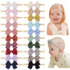 Picture of jollybows 20pcs Baby Girl Bow Headbands Newborn Nylon Hairband 2" Neutral Linen Infant Hair Bows