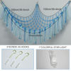 Picture of YELIENM Stuffed Animals Net or Hammock with LED Light, 59 inch Toy Hammock Net for Stuffed Animals Corner Hanging Stuffed Animal Storage Stuffed Animal Holder for Nursery Kids Bedroom (Blue)…