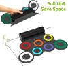 Picture of IWORD Electronic Drum Set, Roll Up Drum Practice Pad Midi Drum Kit with Headphone Jack Built-in Speaker Drum Pedals Drum Sticks 10 Hours Playtime,Great Holiday Birthday Gift for Kids (Colorful)