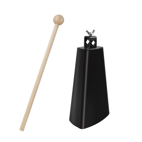 Picture of Soulmate Cowbell 6 inch Metal Steel Cow Bell Instrument Noise Makers Cowbell Hand Percussion Cow Bells with Handle Stick for Drumset