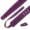 Picture of Nefelibata Guitar Strap, 2.5" Wide Bavarian Tumbled Leather Guitar Straps with Foam Padding and Cable Storage Loop, for Kids, Men and Women, for Acoustic, Bass and Electric Guitars（Lavender Purple）