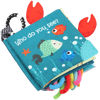 Picture of Fish Baby Books Toys, Touch Feel Cloth Crinkle Books for Babies,Baby Infant Toys 0-6, 6-12, 12-18 Months,Early Learning Education Toys,Shower Baby Gifts for Boys Girls,Teething,Mirror,Shark Ocean Book