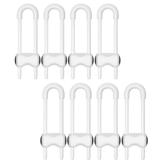 Picture of LLOOC Cabinet Locks for Babies,8 Pack U-Shaped Child Proof Cabinet Locks,Baby Proofing Cabinets,Child Locks for Cabinets,Child Proof Cabinet Latches with Adjustable(White)
