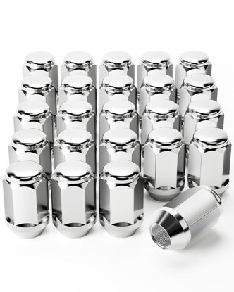 Picture of Orion Motor Tech 24-Piece 1/2-20 Lug Nuts Chrome with Hex Tuner, 1.4 inches Length with Cone Seat, Compatible with Jeep Grand Cherokee Wrangler Liberty, Ford Explorer Ranger Mustang, Dodge Dakota Dura