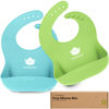 Picture of KeaBabies 2-Pack Silicone Bibs For Babies, Silicone Baby Bibs for Eating, Food-Grade Pure Silicone Bib, Toddler Bibs, Waterproof Bibs, Feeding Bibs, Silicon Bibs for Toddlers, Boys, Girls (Cloud Nine)