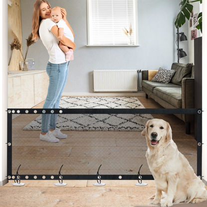 Picture of NWK 98’’ to 120’’Extra Wide Adjustable Pet Gate, 30’’ Tall, Mesh Pet Gate for The House Stairs Providing a Safe Enclosure for Pets to Play and Rest (Extra Wide)