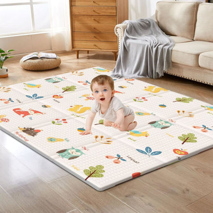 Picture of Baby Play Mat, 50 x 50 Inch Play Mat Perfect for Use Baby Playpen, Foldable Baby Foam Playmat for Floor, Portable Waterproof Activity PlayMats for Babies, Infants and Toddlers
