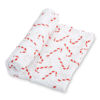 Picture of LollyBanks Swaddle Blanket | 100% Muslin Cotton | Gender Neutral Newborn and Baby Nursery Essentials for Girls and Boys, Registry | Holiday Candy Cane Print