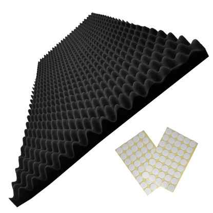 Picture of Yaolabjer 48"X 24"X 2" Egg Crate Foam Panel, Black Sound Proof Foam Panels, Acoustic Foam, Noise Cancelling Foam Studio Foam Panel, Sound Panels Noise Reducing For Walls（1 PCS）