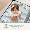 Picture of 100% Organic Cotton Fitted Travel Crib/Playard Sheets for Guava Lotus, BabyBjorn, Dream on Me, Baby Joy and All Other 24" x 42" Pads/mattresses. Safety Strap Holes in Each Corner. 2 Pk Boy, Girl