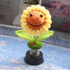Picture of Levvohd Sunflower Car Dashboard Decorations, Dashboard Bobbleheads Knitted Flowers for Women Car Ornament Accessories (Handmade Round Eyes 1PCS)