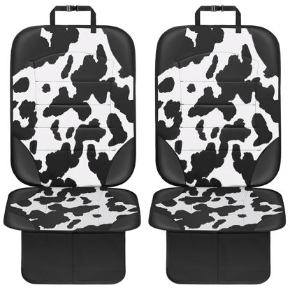 Picture of Siivton Car Seat Protector for Child Car Seat,Waterproof Car Seat Cover with Thick Padding, Non-Slip Backing, Protects Fabric & Leather Seats, 2 Mesh Storage Pockets(2 Pack)