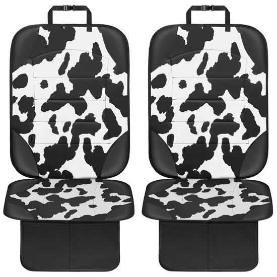 Picture of Siivton Car Seat Protector for Child Car Seat,Waterproof Car Seat Cover with Thick Padding, Non-Slip Backing, Protects Fabric & Leather Seats, 2 Mesh Storage Pockets(2 Pack)