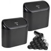 Picture of EnthuLove 2 Packs Mini Car Trash Can Bin with Lid and 150pcs Trash Bags,Car Trash Can Bin,Car Garbage Trash Can Storage for Front Back Seat Accessories (2)…