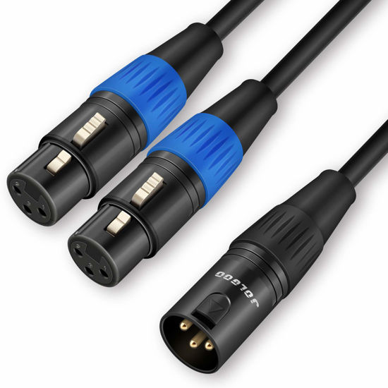 Picture of JOLGOO XLR Splitter Cable, Dual XLR Female to XLR Male Y Splitter Microphone Cable, XLR 2 Female to 1 Male Cable, 5 Feet