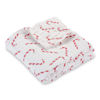 Picture of LollyBanks 100% Cotton Muslin Quilt, Large Christmas Candy Cane Throw | Boy, Girl or Gender Neutral Holiday Receiving Blanket for Baby Shower | 6 Soft, Breathable, Lightweight Layers