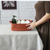Picture of XUANGUO Woven Cotton Rope Storage Basket with Handles for Shelves Closet Cat Dog Toy Basket Bin Shallow Basket Decorative Rectangle Baby Basket for Nursery Gift basket Empty Easter Basket (rust)