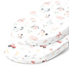Picture of Bassinet Fitted Sheets for Chicco LullaGo Anywhere, Baby Bjorn Cradle and 14 x 29 Mattress Pad - Snuggly Soft 100% Jersey Cotton - Farm Animals - 2 Pack