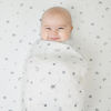 Picture of American Baby Company 100% Cotton Muslin Swaddle Blanket, Soft, Breathable & Lightweight, Gray Stars/Moon, 47" x 47" for Boys and Girls, Perfect for Swaddling, Travel and Gifting