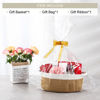 Picture of LANDNEOO Small Woven Basket with Gift Bags and Ribbons, Empty Decorative Gift Chest Box, Cute Baby Gift Basket for Nursery, Cotton Rope Room Shelf Storage Basket with Handles, 12"x 8"x 5", Yellow