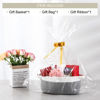 Picture of LANDNEOO Small Woven Basket with Gift Bags and Ribbons, Empty Decorative Gift Chest Box, Cute Baby Gift Basket for Nursery, Cotton Rope Room Shelf Storage Basket with Handles, 12"x 8"x 5", Gray