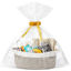Picture of LANDNEOO Small Woven Basket with Gift Bags and Ribbons, Empty Decorative Gift Chest Box, Cute Baby Gift Basket for Nursery, Cotton Rope Room Shelf Storage Basket with Handles, 12"x 8"x 5", Brown