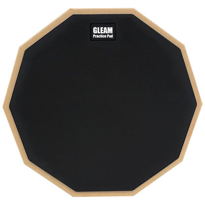 Picture of GLEAM Drum Practice Pad - 8 inch Rubber Surface High Density Compressed Wood Foam Backside (Double-sided)