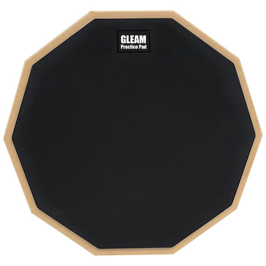 Picture of GLEAM Drum Practice Pad - 8 inch Rubber Surface High Density Compressed Wood Foam Backside (Double-sided)