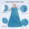 Picture of david's kids 100% Cotton Baby Sleep Sack 0-6 Months, Soft Baby Wearable Blankets with 2-Way Zipper, 2 Pack Comfy Sleeping Bags for Infant Newborn Boys Girls Neutral, Small Size, Grey & Blue