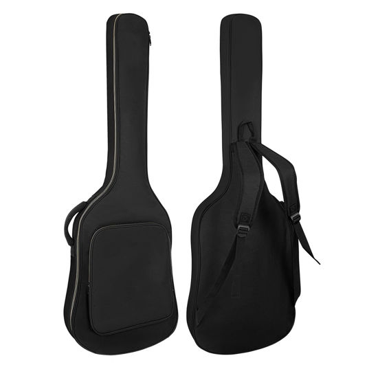Picture of LETSROCK Bass Guitar Case, Bass Guitar Gig Bag 0.38 Inch Thick Padding Backpack Soft Electric Bass Guitar Bag Dual Adjustable Shoulder Strap Pocket & Back Hanger Loop Black