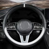 Picture of Custom fit for Acura Car Steering Wheel Cover, Nappa Leather Car Steering Wheel Cover Non-Slip Steering Wheel Cover, Designed for Acura Interior Accessories (White,for Acura)