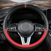 Picture of Custom fit for Cadillac Car Steering Wheel Cover, Nappa Leather Car Steering Wheel Cover Non-Slip Steering Wheel Cover, Designed for Cadillac Interior Accessories (Red,for Cadillac)