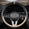 Picture of Custom fit for Toyota Car Steering Wheel Cover, Nappa Leather Car Steering Wheel Cover Non-Slip Steering Wheel Cover, Designed for Toyota Interior Accessories (Beige,for Toyota)