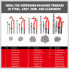 Picture of Metric Helicoil Thread Repair Kit: 131-Piece Heli Coil HSS Drills Inserts Taps & Tools M5 M6 M8 M10 M12 Automotive Engine Spark Plug Cylinder Insertion Rethreading Tools Universal Rethread Restorer