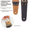 Picture of Nefelibata Guitar Strap, Nylon Print Guitar Straps with Head Cowhide Leather Ends for Bass, Electric & Acoustic Guitars, Free Strap Button, 1 Pair Strap Locks and 4 Guitar Picks