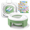 Picture of MCGMITT Portable Potty for Kids Travel - Foldable Training Toilet Chair for Toddler Girls with Storage Bags, Potty Training Toilet for Outdoor and Indoor Easy to Clean(Green)