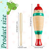Picture of 2 Pieces Colorful Fish Shaped Guiro Instrument Latin Percussion Musical Instruments Wooden Frog Instrument Musical Percussion Instruments for Adults Kids with Rhythm Sticks