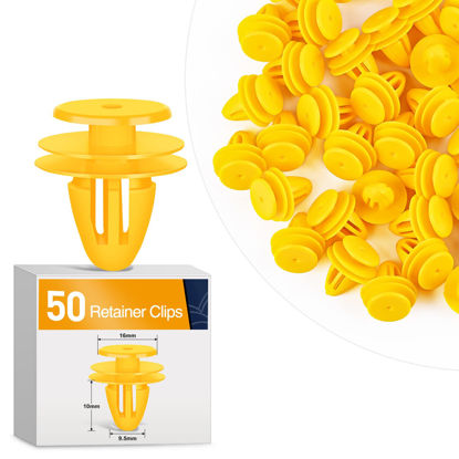 Picture of GOOACC 50Pcs 9.5mm Hole Door Trim Panel Retainer Clips Compatible with Hyundai 82315-38000 Accent Azera Elantra Equus Santa Fe Sonata Tucson Veloster GM 94530565