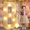 Picture of Pooqla 3FT Marquee Light Up Letters, LED Letters Big Mosaic Marquee Letters for Party, 3 Feet Tall Giant Letter Sign for Balloons Birthday Anniversary Wedding Party Decoration, Warm White &