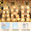 Picture of Pooqla 3FT Marquee Light Up Letters, LED Letters Big Mosaic Marquee Letters for Party, 3 Feet Tall Giant Letter Sign for Balloons Birthday Anniversary Wedding Party Decoration, Warm White &