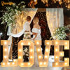 Picture of Pooqla 3FT Marquee Light Up Letters, LED Letters Big Mosaic Marquee Letters for Party, 3 Feet Tall Giant Letter Sign for Balloons Birthday Anniversary Wedding Party Decoration, Warm White &