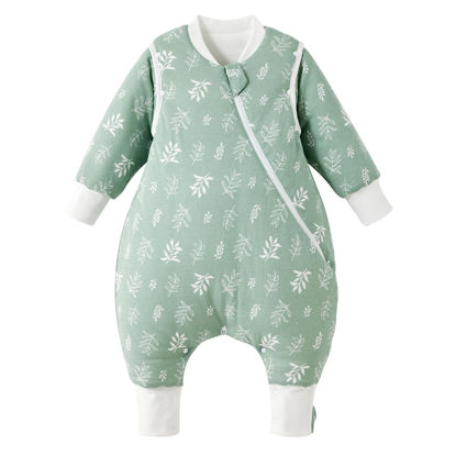Picture of Duomiaomiao 3.5 TOG Toddler Sleep Sack 2-3T 100% Cotton Winter Side Open Zipper Baby Sleep Sack with Feet, Warm Toddler Wearable Blanket