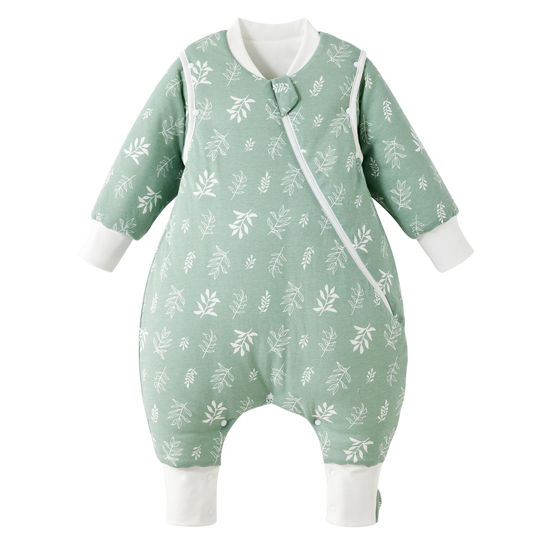 Picture of Duomiaomiao 3.5 TOG Toddler Sleep Sack 2-3T 100% Cotton Winter Side Open Zipper Baby Sleep Sack with Feet, Warm Toddler Wearable Blanket